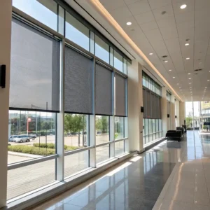 commercial spaces with roller shades