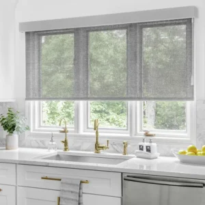 grey solar shades kitchen